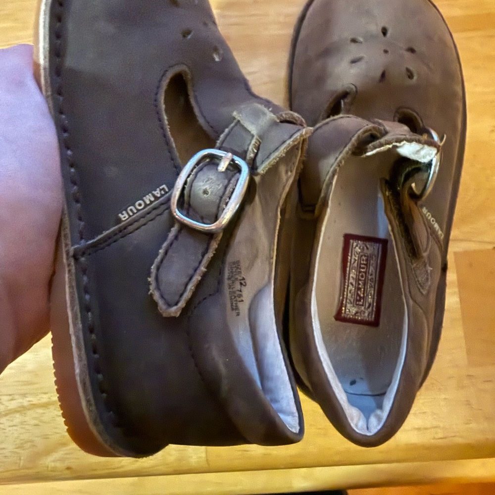 L'Amour Brown Kids Dress Shoes